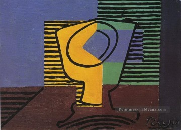 Verre 1914 cubiste Pablo Picasso Peinture à l'huile